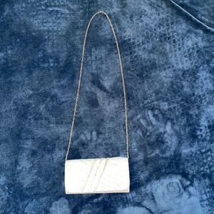 Silver Clutch Handbag with chain